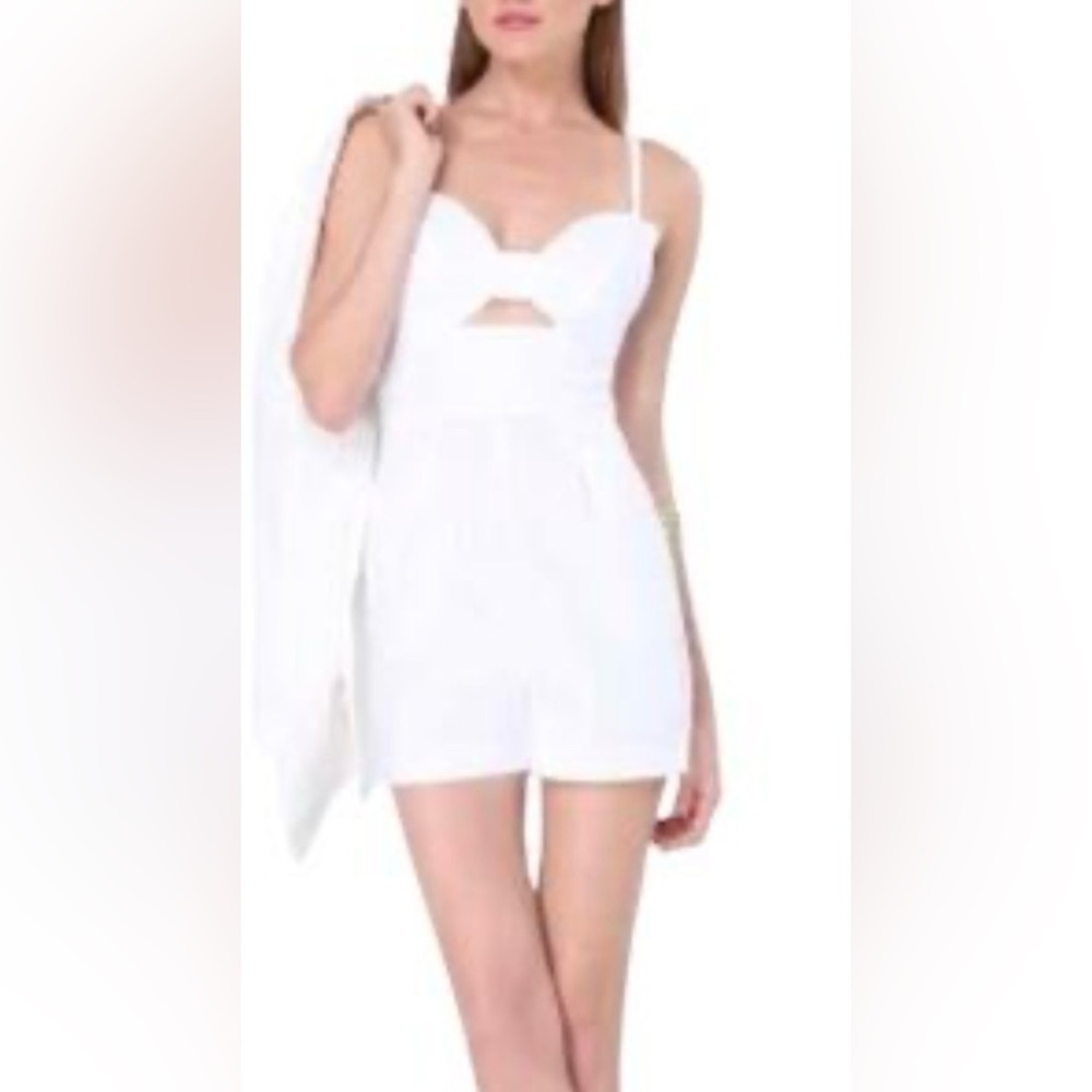 Bebe White Cut Out Romper